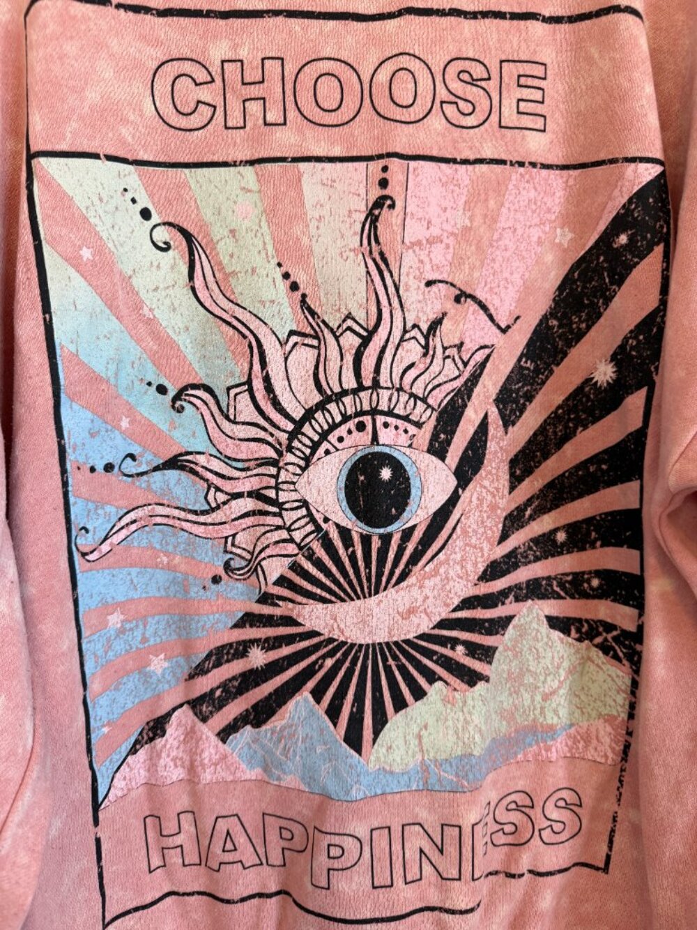 Pink "Choose Happiness" graphic sweatshirt. - Picture 2 of 6
